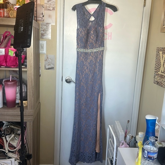 City Studio Dresses & Skirts - City studio blue sparkling lace gown/dress